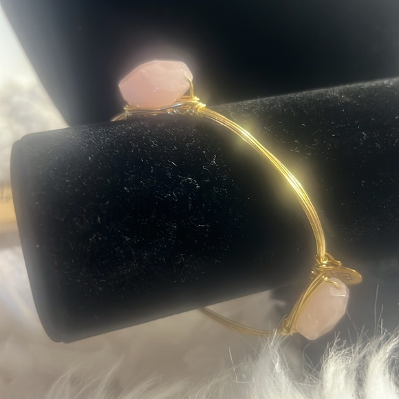 Bourbon and Boweties Pink Oval Quartz Bangle - Picture 5 of 7